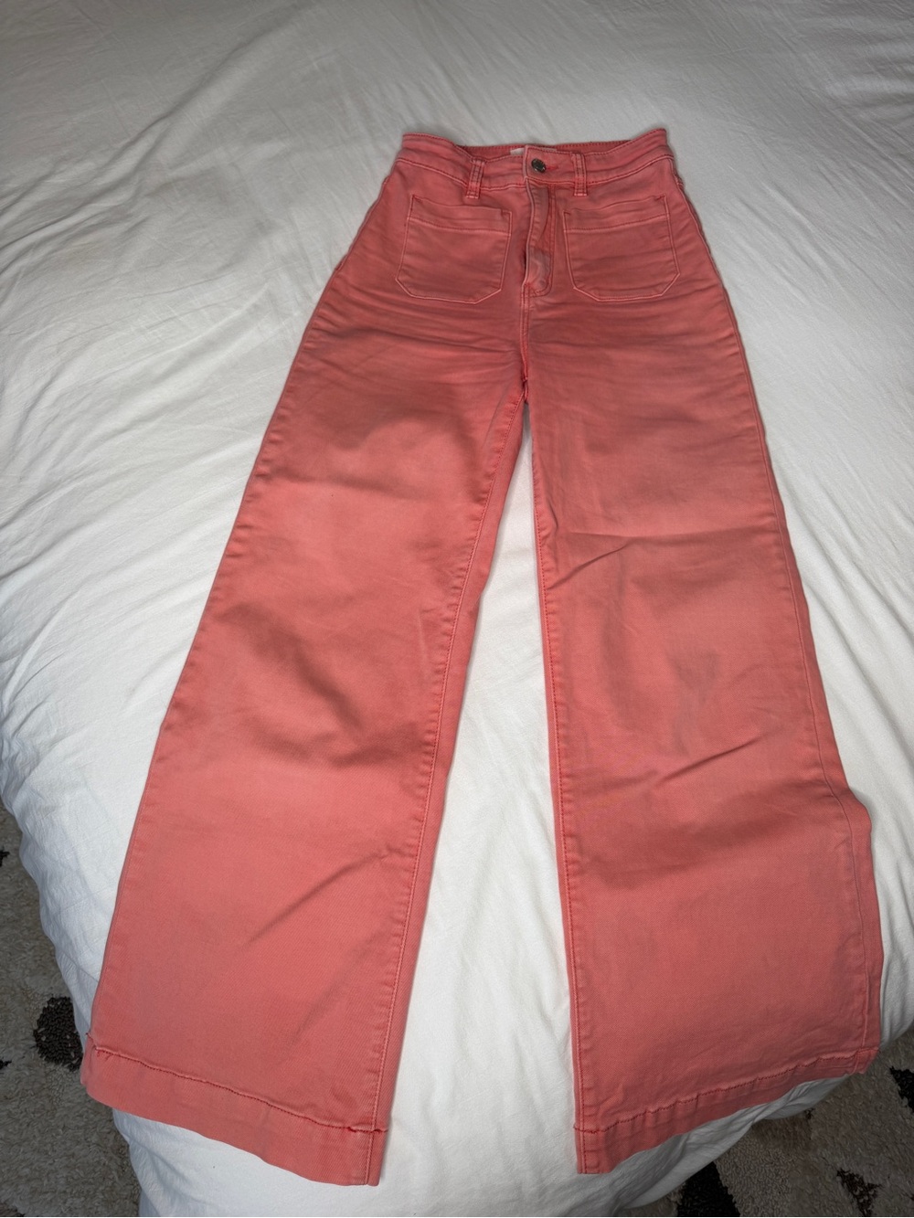 Rolla’s Coral Wide-Leg Sailor Jeans